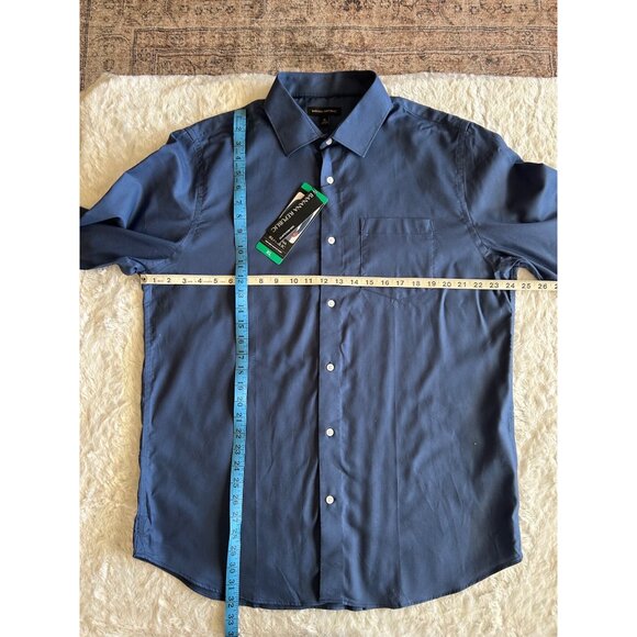 NWT Banana Republic Non-Iron Slim Fit Navy Long Sleeve Button-Up Dress Shirt XL - Picture 5 of 7